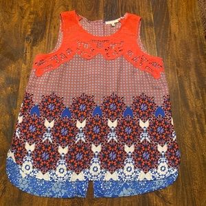 Pale Sky Tunic with Button-Up Back - Size Large